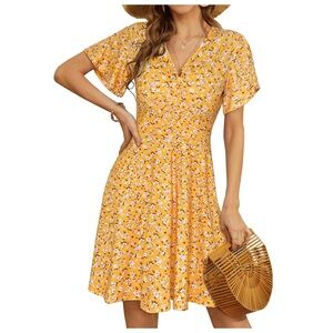 💛UVN • Faux Wrap Summer Dress